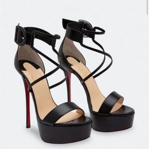 NEW Christian Louboutin Choca 150 Black Platform Heels; Size 34/US 4; Rare Size!